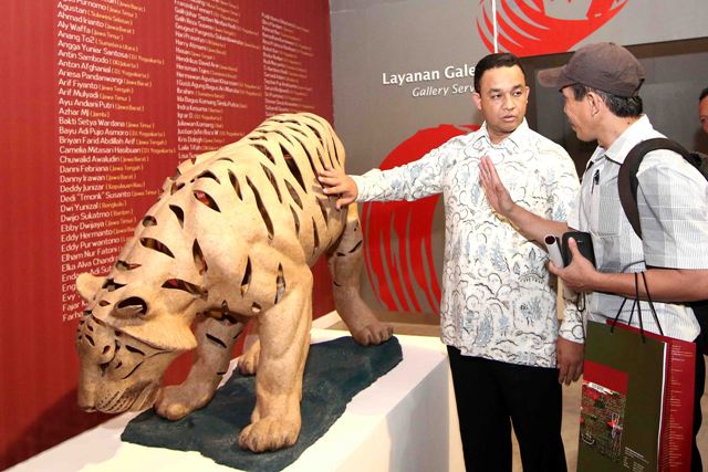 Anies Baswedan dalam pembukaan Pameran Seni Rupa Nusantara 2015