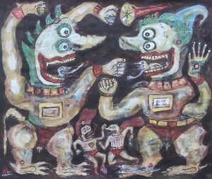 Heri Dono, Pengadu Domba, 66 x 78.5 cm, 2017